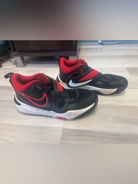 Nike Kids Black and Red Velcro Athletic Sneakers